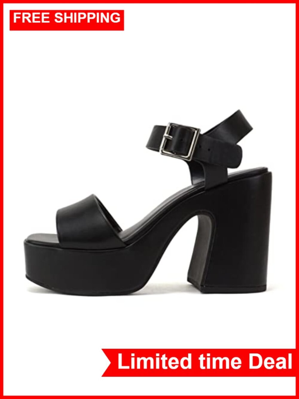 Soda Launch Women's Platform Chunky High Heeled Sandal with Open Toe and Ankle